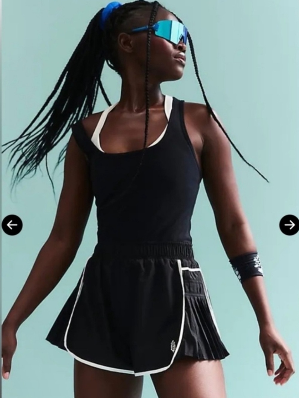 Free People Black Romper with White Trim